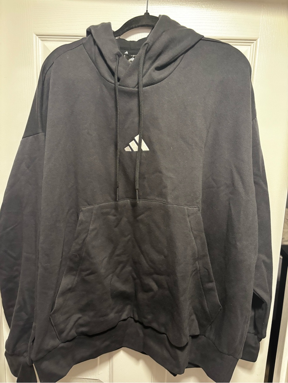 adidas Black Pullover Hoodie with White Logo